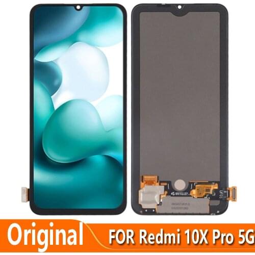Original AMOLED 6.57" For Xiaomi Redmi 10X Pro 5G M2004J7BC LCD Display Touch Digitizer Screen Assembly Replacement Parts