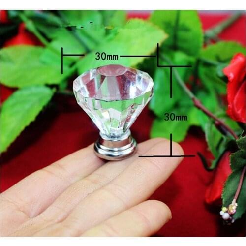 Modern Acrylic Knobs and Handles Door Alloy Handle Cupboard Drawer Kitchen Pull Handle Knob Furniture,30*30mm,1Pc