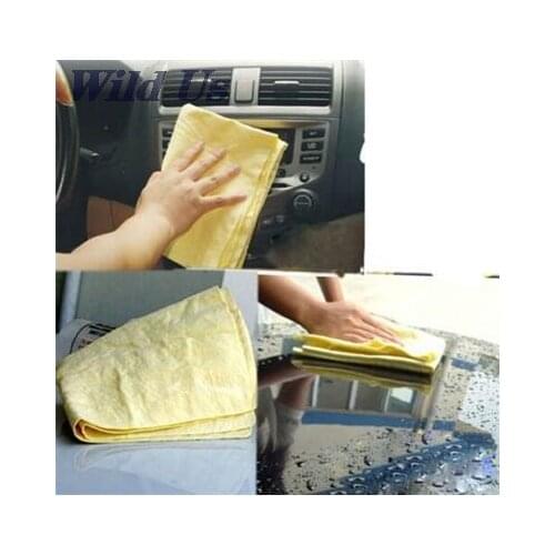 1Pcs Car Styling Sponge Natural Chamois Leather Car Cleaning Cloth Washing Suede Absorbent Washer Towel Color Random