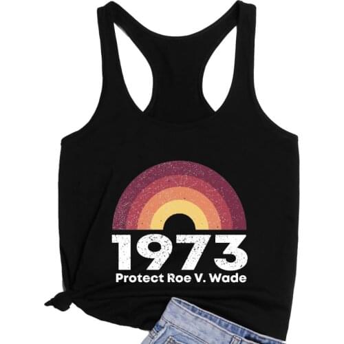 1973 Protect Roe V. Wade Loose Racerback Vest Feminist Tank top Women Running Gym Tanks 90s aesthetic Tee drop shipping