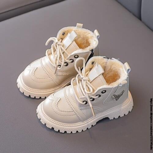 Girls Martin Boots 2021 Winter Autumn New Little Princess Single Boots British Style Fashion Children Fur Short Boots