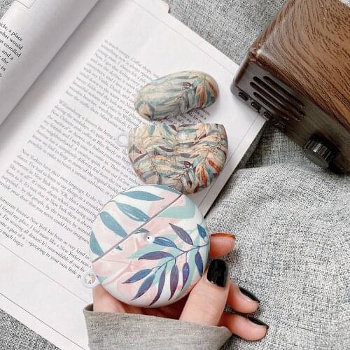 For Huawei FreeBuds 4 TWS Earphone Case Flower Scales Leaves Matte Earphones Cover for Huawei FreeBuds 4 Hard PC Shell with Hook