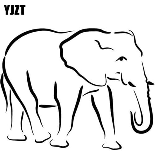YJZT 15.6CM*12.3CM Elephant Creative Simple Car Sticker Decor Body Of Car Vinyl Decal Black/Silver C4-2727