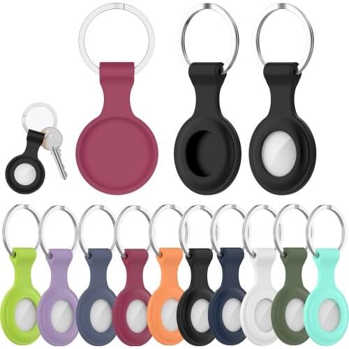 For Apple Airtags Location Trackers Liquid Silicone Protective Sleeve Hanging Buckle Anti-lost Device Smart Protective Cover