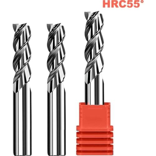 3 Flute Carbide Milling Cutter HRC55 Tungsten Steel Spiral End Mill CNC Tool 1-20mm for Aluminum Acrylic Wood Copper Plastic