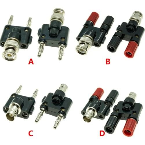 BNC to Two Dual 4mm Banana Male Female Jack Coaxial connector RF Adapter