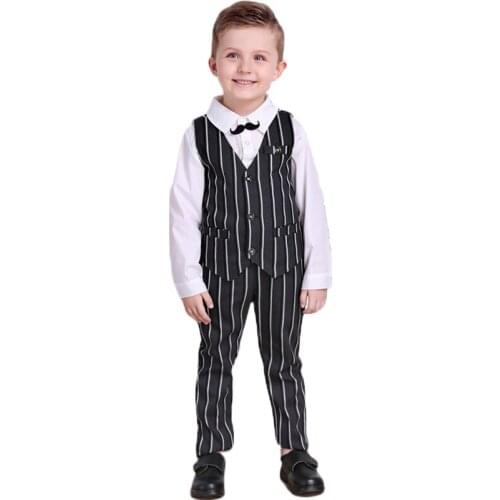 Tem Doger Winter Autumn Children Clothing Sets Gentleman Style Suits 3Pcs Shirts+Vest+pants Formal Toddler Casual Wedding Clothe