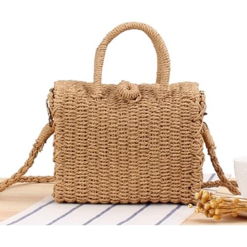 Summer Straw Handbag Women Large Capcity Woven Beach Bag Rattan Crossbody Bag Bohemian Handmade Shoulder Bag Basket Totes Bolso
