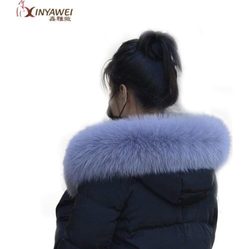 Hot Fashion Fox Fur Collar For Natural Fox Fur Cap Accessories Fox Fur Collar Winter White Warm Men And Women Scarf