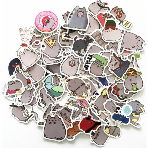 TD ZW 100Pcs/lot Cartoon Cat Stickers For Snowboard Laptop Luggage Car Fridge Car- Styling Vinyl Decal Home Decor Stickers
