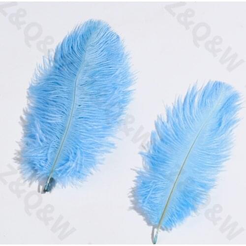 Natural 15-20CM (6--8 inches) ostrich feather dyed sky blue 10-100PCS DIY craft jewelry costume birthday party decoration