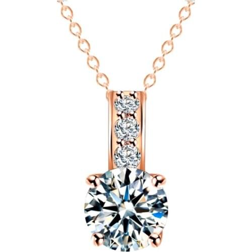 Valentines Day gift new hot layer gold silver color zircon pendant concise cute max necklace colar
