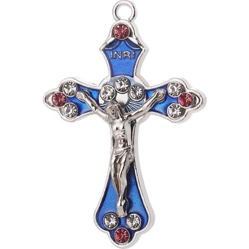 Pendants For Necklaces Diy Jewelry Making Accessories Zinc Alloy Material Jesus Exorcism Cross Wholesale Catholic Supplies