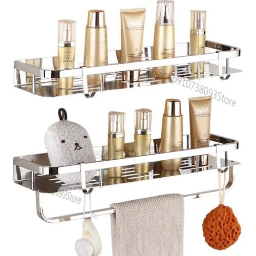 Punching Free Towel Rack Toilet Shelf Wall Hanging Bathroom 304 Stainless Steel Toilet Washing Table Storage Rack