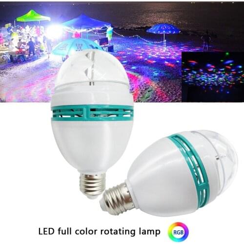 Full Color 3W E27 RGB LED Lamp Auto Rotating Lamp RGB Party Light 85-260V DJ Disco Stage Lighting Holiday Bulb For Family Party