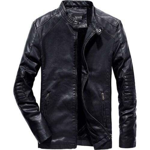 Dropshipping Mens Leather Jackets Handsome Motorcycle Leather Jacket Zipper Black Men Leather Suede Jacket Casual Male Outwear