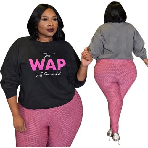 Plus Size Women Long Sleeve Tops Women Clothing Hoodies Streetwear Crewneck Sweatshirt Pullover Bulk Items Wholesale Lots