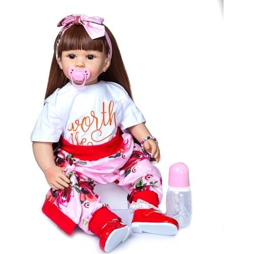 60cm real life style Reborn Toddler Doll Toy Lifelike silicone Vinyl reborn baby doll girl Princess bebe reborn bonecas gift