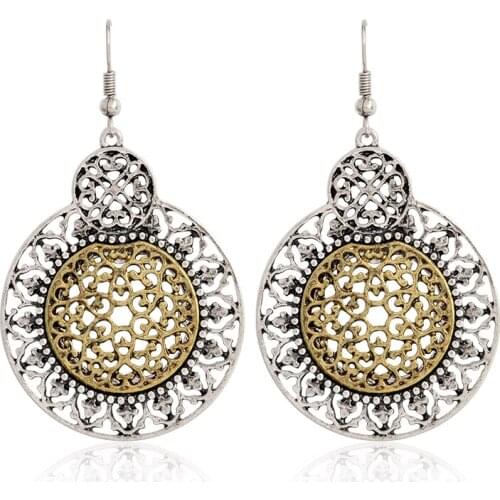 BOHO Earrings Hollow Retro Pattern Earrings Hoist Shape Creative Earrings Mothers Gift Sister Memorial Fashion Earrings