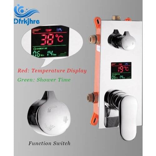 Dfrkjhre Bathroom LED Shower Faucet 4 Colors LED Digital Mixer Valve Hot and Cold Water Mixer Tap Bathroom Accessories