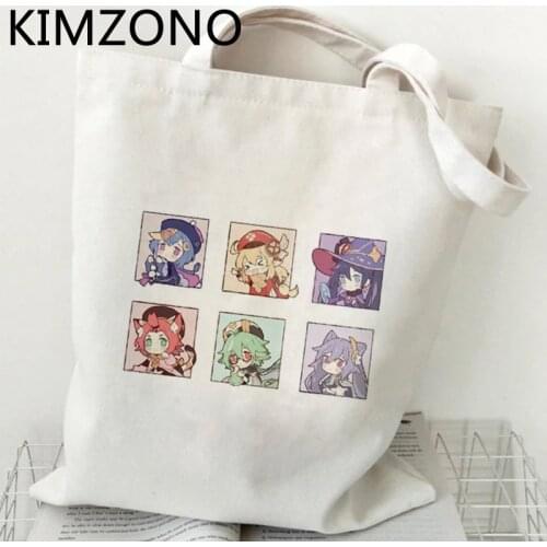 Genshin shopping bag handbag tote jute bag shopper bolsas de tela bag bolsas reutilizables reciclaje tote string sac toile