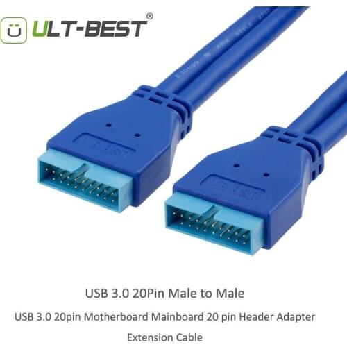 50cm USB 3.0 20pin Motherboard Mainboard 20 pin Male to Male M/M Header Adapter Cable