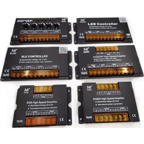 Signal Amplifier Wifi High Speed 50A Dimmer Data Signal Repeater for 5V -24V 5050 RGB+CCT RGB RGBW RGBWW LED Strip Light