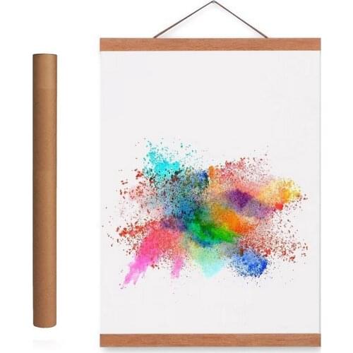 21-40cm Magnetic Poster Hanger Frame Teak Wooden Hanger DIY Painting Photo Frame Canvas Wall Art Frames Art Picture Hangers
