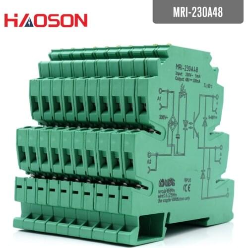 10pcs/lot MRI-230A48 AC solid relay,Photocoupler Isolation Protection Relay Module 220V Railway PLC Control Board terminal block