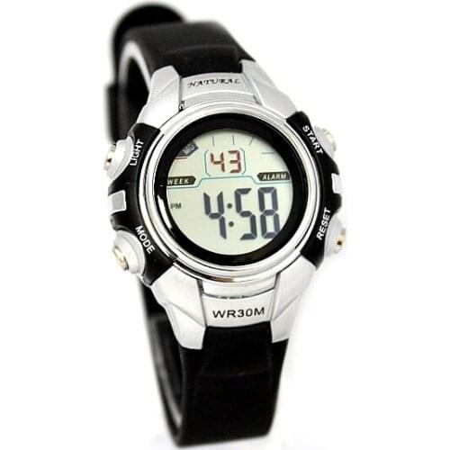 ALEXIS PNP Matt Silver Watchcase Date Alarm BackLight Water Resist Digital Watch For Girls Boys DW121M