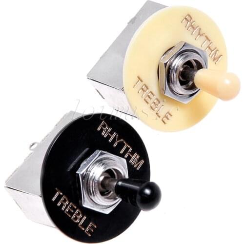 2Pcs Cream Black Knob Toggle 3 Way Pickup Selector Switch for Electric Guitar Replacement
