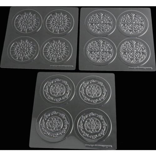 3PCS Flower Texture Mat Fondant Gift Decorating Tools Bakeware Sugarcraft Transparent Cake Cupcake Border Decorating Tools