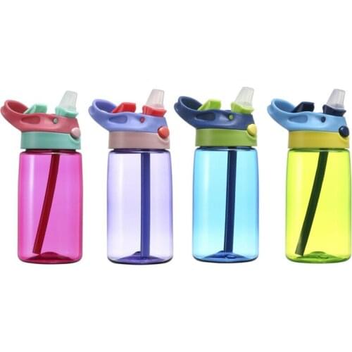 400ML Water Bottles Infant Newborn Baby Cup Children Learn Feeding Straw 4 Colors Juice Drinking Bottle BPA Free for Kids