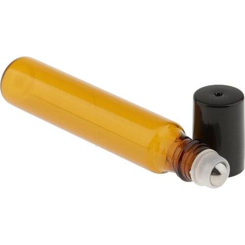 6pcs Steel Ball 10ml Mini Refillable Empty Glass Roll On Bottles for Travel Essential Oils Perfume Cosmetic Makeup