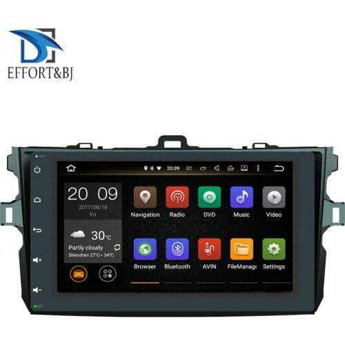 Octa Core 4+32GB android 9.0 car player gps navigation for Toyota Corolla 2007-2012 Stereo Head Unit Audio Car multimedia player