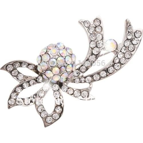Free Shipping Rhinestone Jewelry Party Dress Brooch Flower Bouquet Brooches For Women X1079