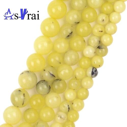 Natural Yellow Opal Stone Beads 6 8 10 mm Round Loose Spacer Beads For Jewelry Making DIY Bracelet Necklace Accessories 15inch