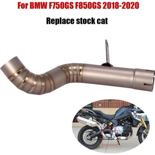 Cat Deleted Pipe For BMW F750GS F850GS 2018-2020 Motorcycle Titanium Mid Link Pipe Exhaust Connecting Tube Modified Slip On