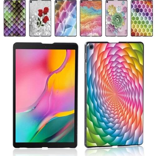 Tablet Case for Samsung Galaxy Tab A 10.1 Inch 2019 T510/T515 3D Printed Casual Plastic Hard Back Shell Cover + Free Stylus
