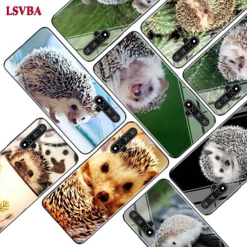 Black Cover Cute Hedgehog for Huawei Honor 10i 9X 8X 20 10 9 Lite 8 8A 7A 7C Pro Lite Super Bright Glossy Phone Case
