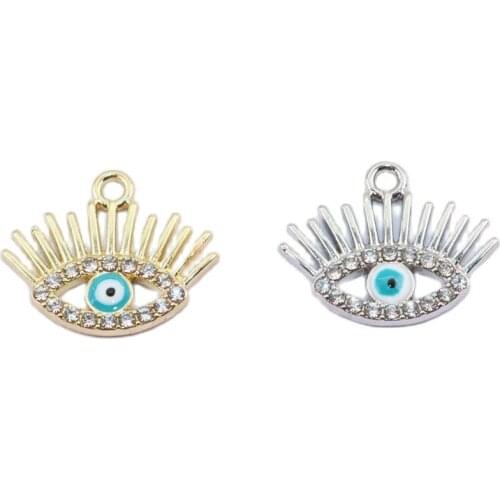 Eruifa 6pcs 22*17mm Beautiful Long Eyelash Eye Epoxy Enemal Coin Zinc Alloy Necklace,Earring Bracelet Jewelry DIY Handmade