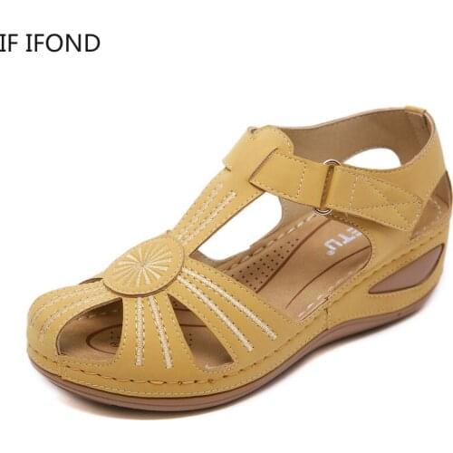 IF IFOND Women Sandals New Summer Shoes Woman Sandals for Wedges Chaussure Femme Casual Gladiator Platform Shoes Plus Size 36-44
