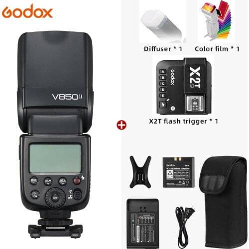 Godox V850II Li-ion Battery 2.4G GN60 Wireless X System Speedlite with X2 Trigger Transmitter for Canon Nikon Sony Fuji Olympus