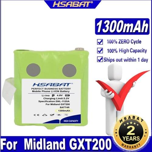 HSABAT BATT4R 1300mAh Battery for Midland GXT200 Walkie-talkie G225 (BATT4R, IXNN4002A, BATT-4R, IXNN4002B, BP40) Batteries