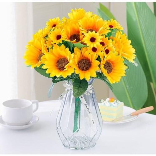Artracyse Sunflower Simulation Flower Sunflower Silk Flower Living Room Decoration Wedding Sunflower Fake Flower Dried Flower