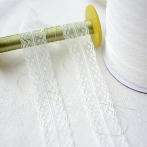 5 Meters Width 2.7cm Bilateral Lace Trim DIY Apparel Sewing Lace Fabric White Smooth Lace Trimming Gift Packaging Lace Ribbon
