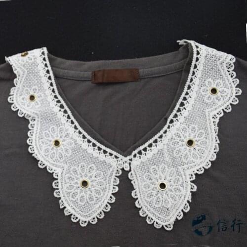 Lace false collar white embroidered fake lace collar trim diy women applique sewing supplies african guipure lace collars #3523
