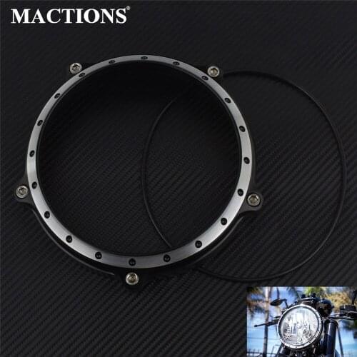 Motorcycle CNC 5.75" Vintage Headlight Bezel Headlamp Light Bezel Trim Ring Aluminum For Harley Sportster XL883 XL1200 2004-2014