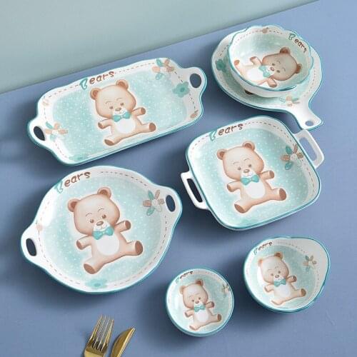 Dishes Set Household Tableware Creative Personality Bowls and Plates Japanese Tableware Ceramic Bowls Soup Bowls Plates