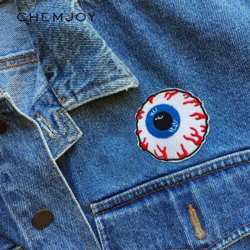 Ghost Eye Embroidery Patches Sew Motif Applique Iron on Patch for Clothing T-shirt DIY Badge Repair Decorative Clothes Stickers